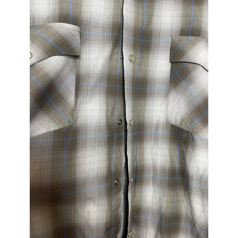 Cowboy Legend Plaid Long Sleeve Western Pearl Snap Button Down Shirt Sz 3XLT - Picture 2 of 6